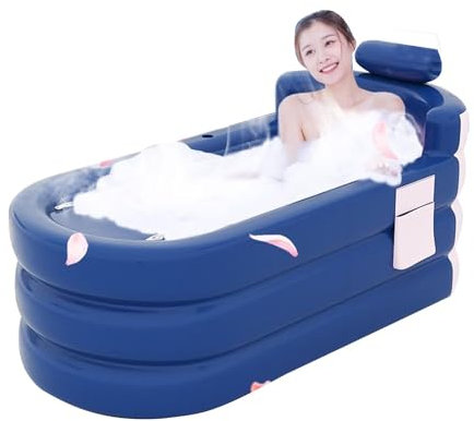 Baignoire Gonflable Adulte, Baignoire Gonflable | Baignoire SPA pliable extérieure et intérieure | Baignoire SPA gonflable Portable avec appui-tête, Support lombaire et poche de rangement latérale, ba