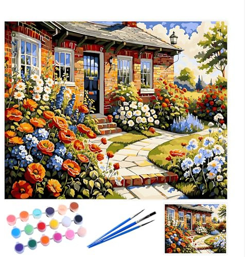 QIUQI Peinture Numero Adulte, Paysage Kits de Peinture au Numéro avec pinceaux Peinture de Dessin de Pigment Acrylique, Paint by Numbers pour Décoration de la Maison 40x50 cm Sans Cadre