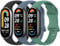 Vancle 3 Stück Armbands für Xiaomi Mi Smart Band 8 / Xiaomi Mi Band 9 Armband, Weiches Silikon Uhrenarmbänder, Verstellbar Sport Ersatzarmband für Xiaomi Smart Band 9 / Mi Band 8 Uhrenarmband