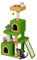 Dogat Large Cat Tree, 131cm Tall Cat Climbing Tower Cratching Posts with Dangling Ball, Condos & Ladder, Cute Multilevel Climbing House with Sisal Scratching Post & Cat Bed for Indoor (Green)