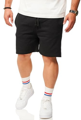behype. Herren Kurze Hose Sweatshorts Sommershorts aus 100% Baumwolle - Bermuda-Shorts mit Gummibund für Männer - Gym-Shorts im Modern-Fit