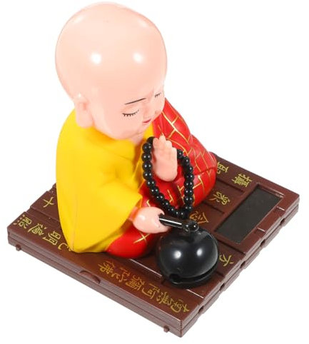 PRETYZOOM Adorno Solar de Buda con Movimiento y Mano Estatua Religiosa Oficina y Hogar de Decoración de Escritorio y