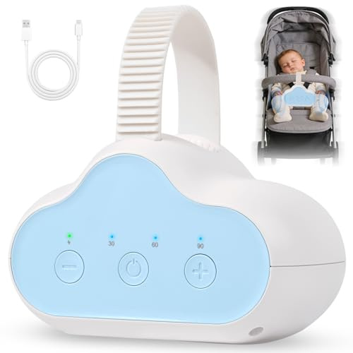 PUTINEI Kinderwagenschaukler,Wiederaufladbar Schlafhilfe für Babys mit 3 Einstellbaren Schaukelintensitäten und 30, 60, 90 Min Timer,für Kinderwagen,Buggy und Babywippe,USB-C