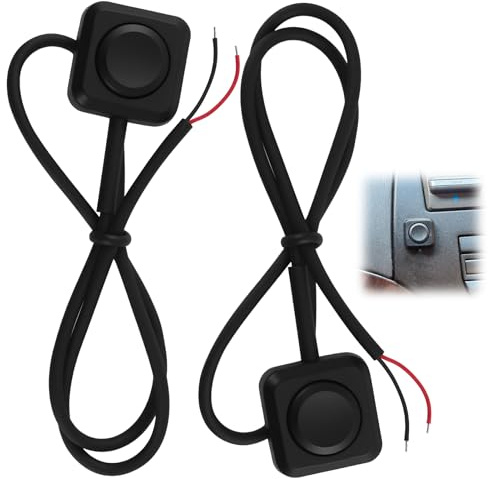 2 mini interruttori a pulsante, 12 V, pulsante istantaneo, pre-cablato con cavo da 30 cm, interruttore compatto per clacson auto, industria, automazione domestica, elettronica, Smart Button Mini