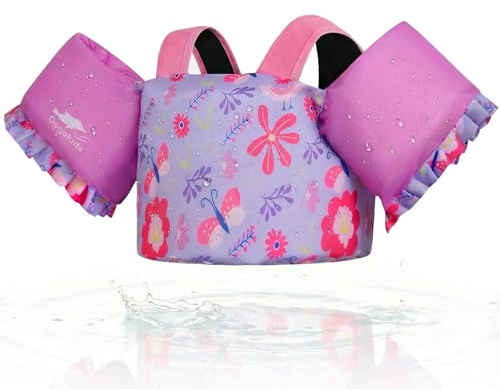 Gogokids Kinder Schwimmflügel Schwimmweste für Babies - Komfortable Schwimmhilfe mit Armbänder für Kinder von 1-6 Jahren,24-66lbs/11-30kg, Schwimmtraining Jacke mit Sicherheitsschnalle & Armärmeln