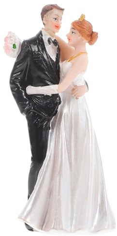 NUOBESTY Kunstharz Brautpaar Figuren für Hochzeitstorten stabile und kompakte Hochzeitsdeko als Geschenk und Partytischdeko