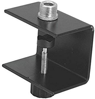 OnStage On-Stage TM03 Table Microphone Clamp, Black | Nylon-tipped clamp with 5/8-27 threaded end for podcasting, recording and broadcasting