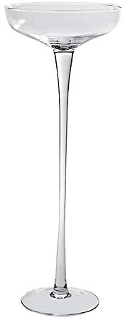 CRISTALICA Glasschale auf Fuß Monaco Famous 70cm Kerzenhalter Deko Gefäß Klarglas Geschenk