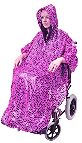 Aidapt Waterproof Wheelchair Poncho. Full Weather Protection, Showers, Rain, Cold, Drawstring Hood, Elasticated Cuffs, Universal Sizing,Mobility,Elderly,Cape,Scooter,Coverall,Disability,Funky Colour