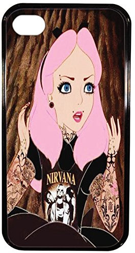 LAPINETTE COQUE-4G-ALICE - Funda para Apple iPhone 4/4S, diseño Princesa Disney Tatuada 6