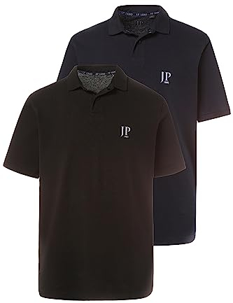 JP 1880 Herren große Größen Übergrößen Menswear L-8XL Poloshirts, Basic, 2er-Pack, Piqué, gekämmte Baumwolle schwarz 4XL 704317130-4XL