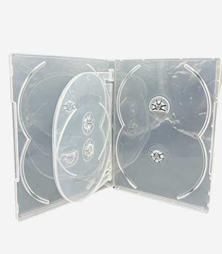 Dragon Trading - Custodia trasparente per 6 dischi CD, DVD, BLU RAY, per contenere 6 dischi con dorso da 14 mm, custodia esterna per contenere intarsio di opere d'arte