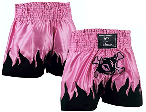 Islero Short pour femme Rose Muay Thai Combat MMA Kick Boxing Grappling Arts martiaux UFC Cage Combat Short pour femme, rose, XS
