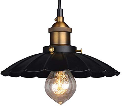 YOXANG Créatif Parapluie Éclairage suspendu Métal Petite jupe noire Rétro Industriel Réglable Lumières suspendues Entrepôt Décor Lustres pour les Salles à Manger 1×E27 MAX40W Ø34CM