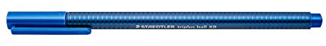 STAEDTLER 437 XB-3 VE Kugelschreiber triplus ball (ergonomischer Dreikantschaft, Linienbreite XB, Farbe blau, wischfest, Kartonetui mit 10 Kugelschreibern)
