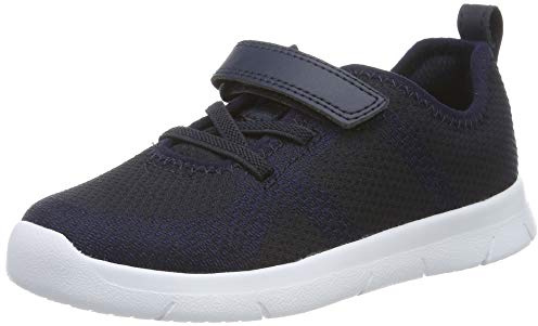 Clarks Boy's Ath Flux Low Top Sneakers, Blue Navy Navy, 8.5 UK Child Wide