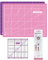 SEMPLIX Schneidematten Set (A4) Ideal für Näh-, Bastel- und Patchworkarbeiten, Schneideunterlage 30 x 22 cm, Rollschneider Super Mini 20 cm, Patchwork-Lineal 15 x 15 cm (pink/lila)