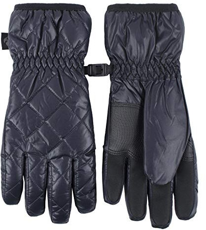HEAT HOLDERS - Gesteppt Handschuhe Wasserdicht Damen | Fleece Gefüttert | Schwarz Windsropper Handschuhe (Schwarz, M-L)