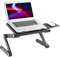 ProperAV Laptop Stand for Bed Sofa Desk with Adjustable Extendable Legs & Mouse Pad