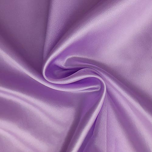 MUYUNXI Tissu en Satin De Soie Tissus Soyeux Tissu De Doublure Utilisé pour Chemise De Nuit Peignoir Décoration De Mariage Robe Et Craft Matière 150 Cm De Large Vendu Au Mètre(Color:Violet Clair)