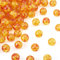 Beadthoven 100 Stück künstliche Bernsteinperlen aus Kunstharz, 8 mm, runde Kugel, klare Blume, Feuerbernstein, Perlen für Mala, Yoga, Schmuck, Halskette, Armbänder, Orange, Gold