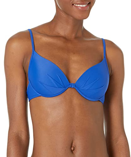 Body Glove Women's Smoothies Greta Solid Molded Cup Push Up Underwire Bikini Top Swimsuit, Nightlife, Large