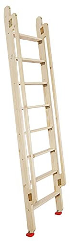 Scala Letto a Castello Scaletta Doppia con Corrimano di Sicurezza, Scaletta Sospesa in Legno di Pino per Casa/Soppalco/Biblioteca/Camper/Appartamenti/Dormitorio/Trampolino