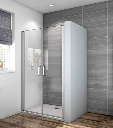 Acezanble Duschtür 100cm Nischentür Duschabtrennung Dusche ESG Glas H185cm