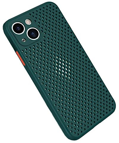 Rdyi6ba8 Cover per iPhone 13 mini, Fotocamera Protezione Completa Ultra Leggero Morbido Silicone TPU Traspirante Mesh Design Protettiva Case per iPhone 13 mini - Verde Scuro