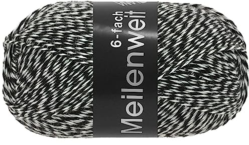 LANA GROSSA Meilenweit 6-fach 150 | 6-fädiger Sockenklassiker, waschmaschinenfest | Handstrickgarn 80% Schurwolle & 20% Polyamid | 150g Wolle zum Stricken & Häkeln | 390m Garn FB8505