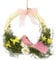 Flair Flower Vogel Blüten Schleife Dekoration Kranz Kränze Wandkranz Türkranz Girlande Künstliche Ostern Ostertür Osterdeko Frühlingsdeko Frühling 090275RS Rosa 20x20x5 cm