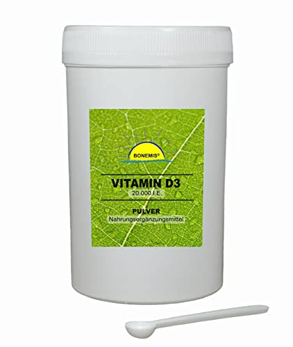 Vitamin D3 Pulver (Xylit-Basis), 20.000 IE, 500 Portionen (für 10.000 Tage à 1.000 IE), ohne unerwünschte Zusatzstoffe, Bonemis®