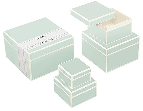 Semikolon 364120 5er Aufbewahrungsboxen - Set 5 tlg - diverse Größen - Geschenkboxen - moss pastell-grün