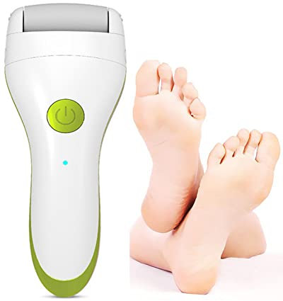 CJBHSD Lima eléctrica inalámbrica portátil para pies, removedor de Callos de Piel Dura con 2 Rodillos y Herramienta para el Cuidado de los pies y pies agrietados, Verde (Verde)