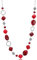 Bulinlin Silber Perplen Lang Kette für Damen Boho Statement Chain Halskette Modeschmuck Geburtstagsgeschenke für Frauen（Dark light red）