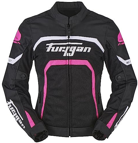 Furygan Mystic Evo Vented Veste, Noir-Blanc-Rose, S Women's