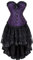 Corset Jupe Bustier Robe Set Femmes Sexy Dentelle Floral Guêpière Lingerie Grande Taille Burlesque Violet S