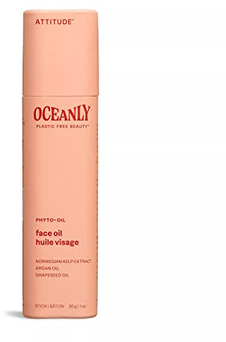 ATTITUDE Oceanly Face Oil Stick, EWG Verified, Plastic-free, Plant and Mineral-Based Ingredients, Vegan Skin Care Products, PHYTO OIL, Unscented, 30 grams