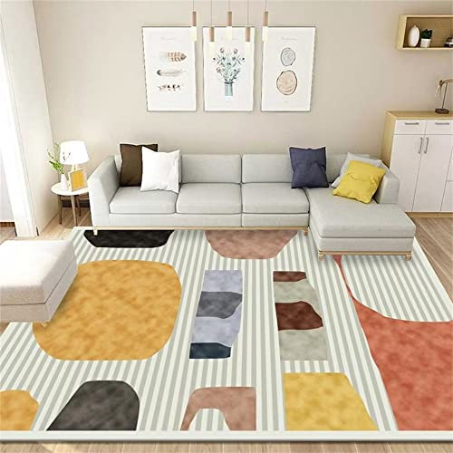 RUGMRZ Auslegware Teppichboden Bettvorleger rutschfest Atmungsaktiv Laufender Teppich im Flur der gelben Creme Kinderzimmerzubehör Home 200X300cm