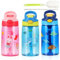SUPPRUI Kids Water Bottles with Straw for School,480ml Water Bottle Kids,BPA-Free,Leakproof Drink Bottle for Boys & Girls(Light Blue Shark)