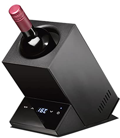 Refroidisseur à vin électrique, bouteille unique, seau à glace à vin électrique, refroidisseur de bouteilles de vin et de boissons Seau à glace à vin électrique, contrôle de thermostat intelligent