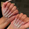 JUSTOTRY 24 Stück Schmetterling Sarg Nägel Zum Aufkleben Lang mit Strass,Weiß French Künstliche Nägel,Ballerina Kunstnägel Press on Nails,Coffin Fingernägel Fake Nails Mittel für Frauen