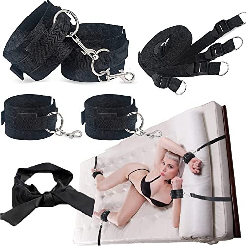 Bondage Set Bett Fesseln Sex Spielzeug für Paare SM Extrem-Bettfesseln mit Handschellen Bettset Bettfesseln Fußfesseln für Anfänger und Paare