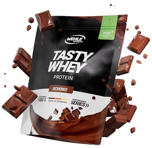 Whey Protein Pulver [Schoko] - High Protein Eiweißpulver Shake - Protein Powder Molkenproteine Proteinshake mit 22g Protein je Portion - Eweißshake mit BCAA & EAA (1000g) Wehle Sports®