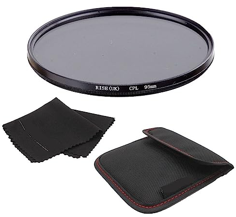 95 mm zirkularer polarisierender CPL-Filter + Stoffbeutel + Tuch, for Canon 1000D 650D 600D 550D 500D Rebel T4i T3i T3 T2i 18–55 mm Objektiv