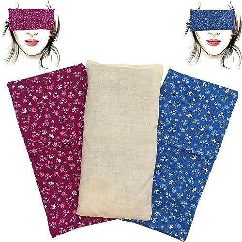 Augenkissen yoga Pack Duo - B&G (1 Füllung und 2 waschbare Bezüge) | Lavendel Samen und Reis | Yoga, Meditation, Entspannung, für Ihre Augen ..