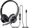 KONNAO USB Headset with Microphone, 3.5mm Wired Computer Headsets with Noise Cancelling Microphone, Stereo Headphones with MIC for PC, in Line Controls, Work Headset for Skype Zoom Tablet
