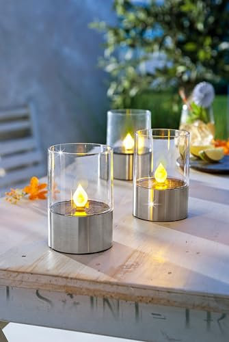 Weltbild Solar-Tischleuchten Flame 3er-Set