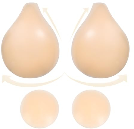 Chalier Fashion Reggiseno Invisibile Trasparente Senza Spalline, Adesivo Push Up in Silicone, Adatto per Feste, Matrimoni E Uso Quotidiano
