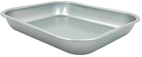 Chabrias Professional Silver 11″ (28 × 22 × 5 cm) Small Roasting Pan – UK Made Carbon Steel Bakeware with ILAG Ultimate Non-Stick Coating – Oven Tray for Family Roasts – 10-Year Warranty